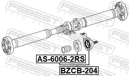 Rolamento do veio de transmissão FEBEST ref. BZCB-204