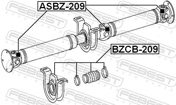 Rolamento do veio de transmissão FEBEST ref. BZCB-209