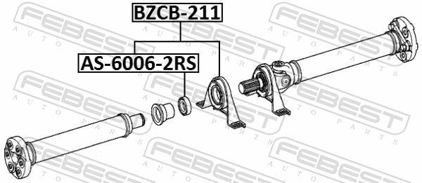 Rolamento do veio de transmissão FEBEST ref. BZCB-211