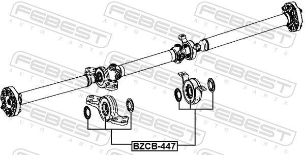 Rolamento do veio de transmissão FEBEST ref. BZCB-447