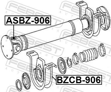 Rolamento do veio de transmissão FEBEST ref. BZCB-906