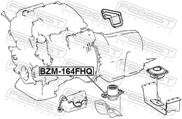 Support moteur (Silent bloc moteur) FEBEST ref. BZM-164FHQ