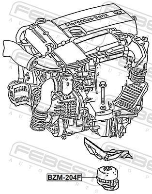 Support moteur (Silent bloc moteur) FEBEST BZM-204F