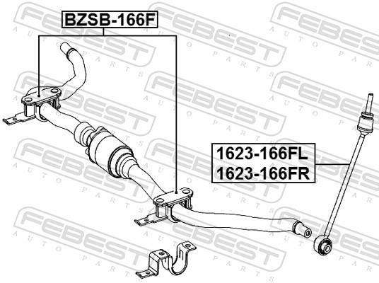 Rolamento de barra estabilizadora FEBEST ref. BZSB-166F
