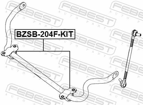 Rolamento de barra estabilizadora FEBEST ref. BZSB-204F-KIT