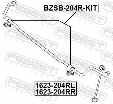 Suspension, stabilisateur FEBEST ref. BZSB-204R-KIT