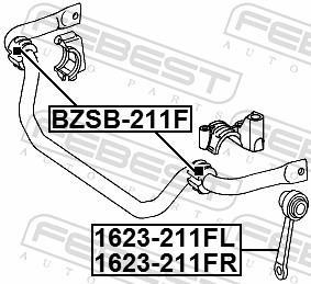 Suspension, stabilisateur FEBEST ref. BZSB-211F