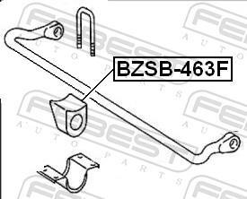 Suspension, stabilisateur FEBEST ref. BZSB-463F