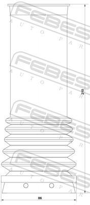 Fole do amortecedor de suspensão FEBEST BZSHB-906F-KIT