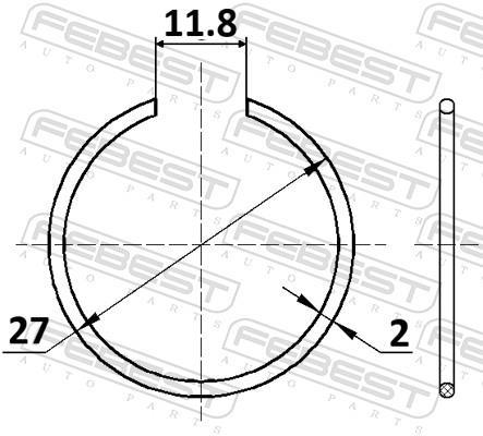 Kit d'assemblage, joint-soufflet, arbre d'entraînement FEBEST ref. CC-1-27X2