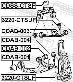 Suspensão, braço oscilante FEBEST ref. CDAB-001