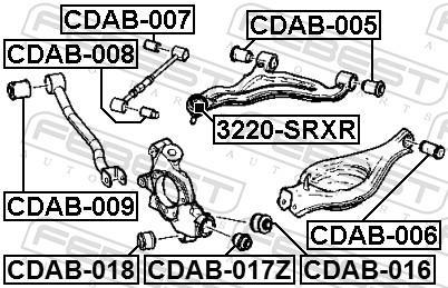 Suspensão, braço oscilante FEBEST ref. CDAB-008