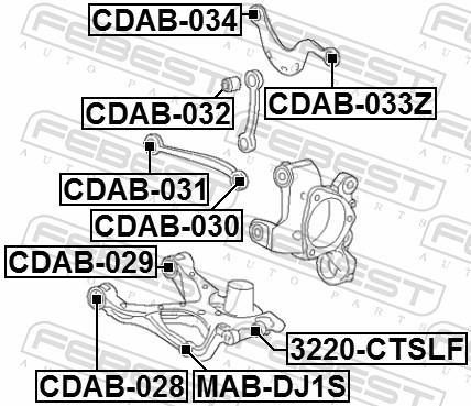 Suspensão, braço oscilante FEBEST ref. CDAB-028