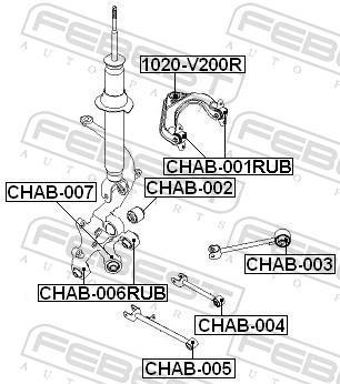 Suspensão, braço oscilante FEBEST ref. CHAB-001RUB