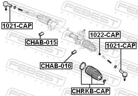 Suspension, crémaillère de direction FEBEST ref. CHAB-016