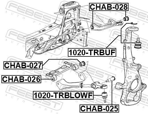 Suspensão, braço oscilante FEBEST ref. CHAB-025