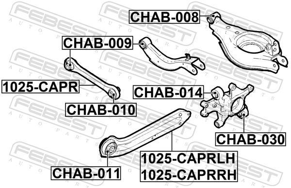 Suspensão, braço oscilante FEBEST ref. CHAB-030