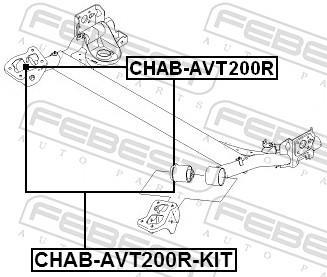Suspension, corps de l'essieu FEBEST ref. CHAB-AVT200R-KIT