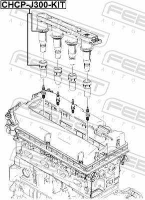 Conector, bobina de encendido FEBEST ref. CHCP-J300-KIT