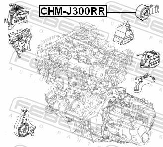 Support moteur (Silent bloc moteur) FEBEST ref. CHM-J300RR