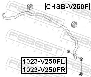 Rolamento de barra estabilizadora FEBEST ref. CHSB-V250F