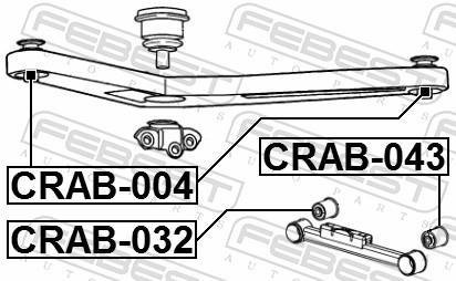 Silent bloc de suspension FEBEST ref. CRAB-004
