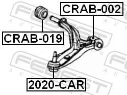 Silent bloc de suspension FEBEST CRAB-019