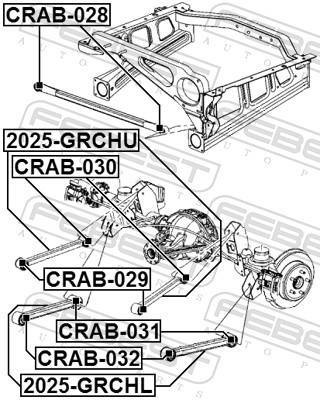 Silent bloc de suspension FEBEST CRAB-029