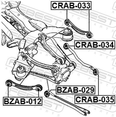 Silent bloc de suspension FEBEST ref. CRAB-035