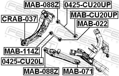 Silent bloc de suspension FEBEST ref. CRAB-037