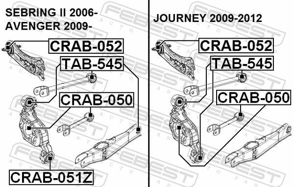 Suspensão, braço oscilante FEBEST ref. CRAB-050