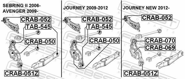 Silent bloc de suspension FEBEST CRAB-052