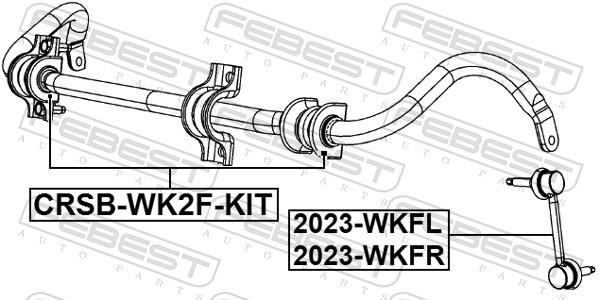 Suspension, stabilisateur FEBEST ref. CRSB-WK2F-KIT