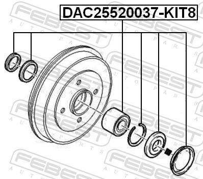 Cojinete de rueda FEBEST ref. DAC25520037-KIT8