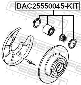 Roulement de roue FEBEST ref. DAC25550045-KIT