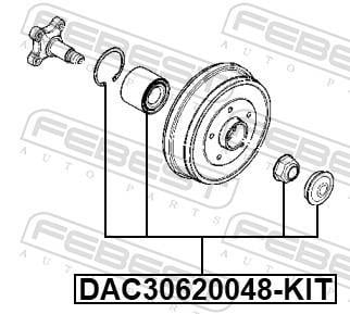 Roulement de roue FEBEST ref. DAC30620048-KIT