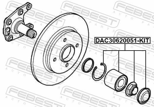 Roulement de roue FEBEST ref. DAC30620051-KIT