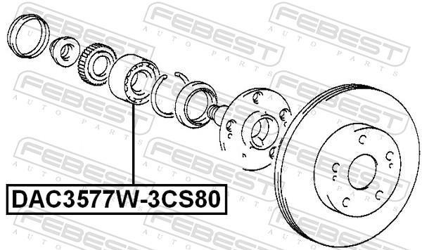 Rolamento de roda FEBEST ref. DAC3577W-3CS80