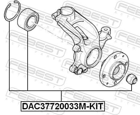 Roulement de roue FEBEST ref. DAC37720033M-KIT