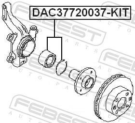 Roulement de roue FEBEST ref. DAC37720037-KIT
