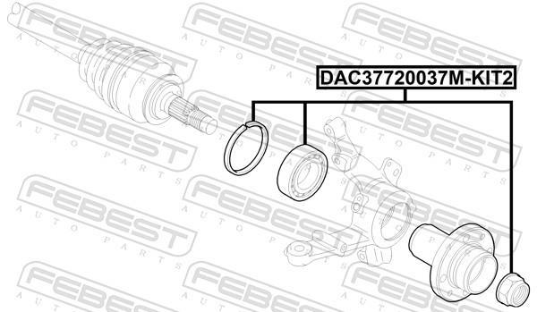 Roulement de roue FEBEST ref. DAC37720037M-KIT2