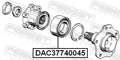 Moyeu de roue (Roulement de roue) FEBEST DAC37740045