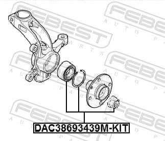 Roulement de roue FEBEST ref. DAC38693439M-KIT