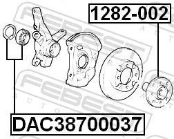 Rolamento de roda FEBEST ref. DAC38700037