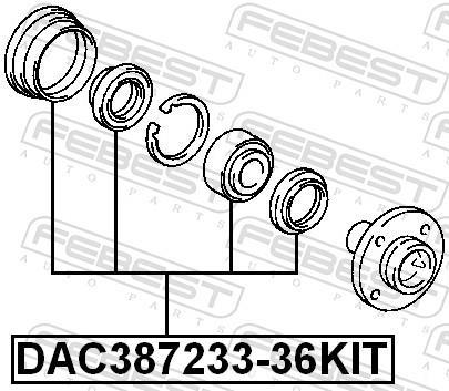 Rolamento de roda FEBEST ref. DAC387233-36KIT
