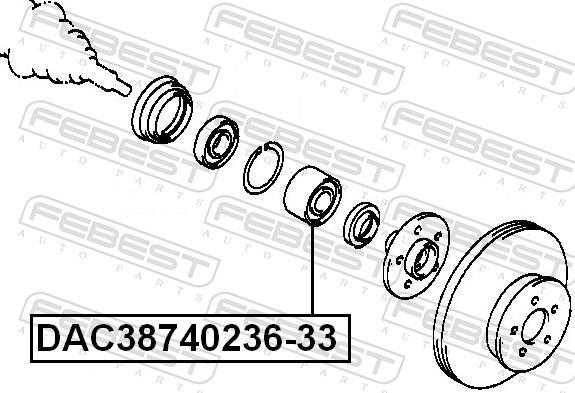 Rolamento de roda FEBEST ref. DAC38740236-33