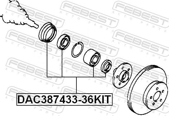 Roulement de roue FEBEST ref. DAC387433-36KIT