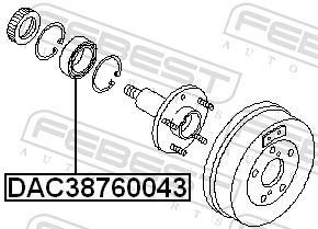 Rolamento de roda FEBEST DAC38760043