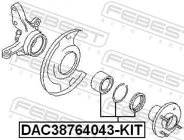 Cojinete de rueda FEBEST ref. DAC38764043-KIT