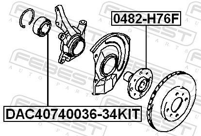 Roulement de roue FEBEST ref. DAC40740036-34KIT